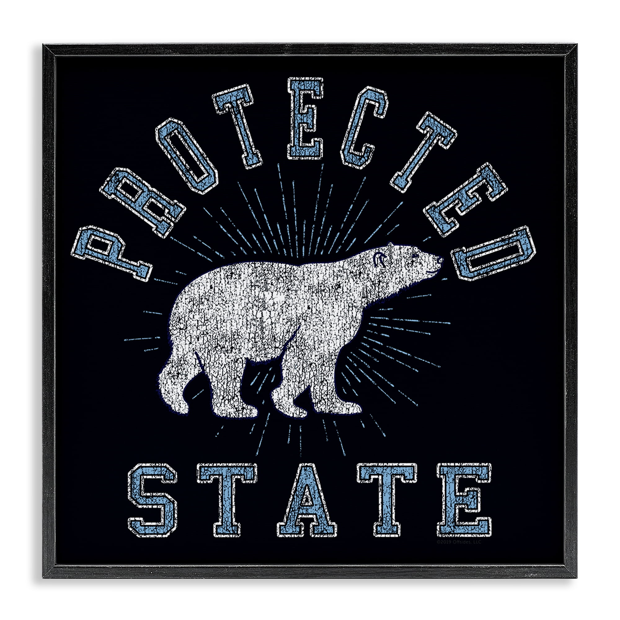 Stupell Industries Polar Bear Protected State Animals Painting Black Framed Art Print Wall Art, 17 x 17