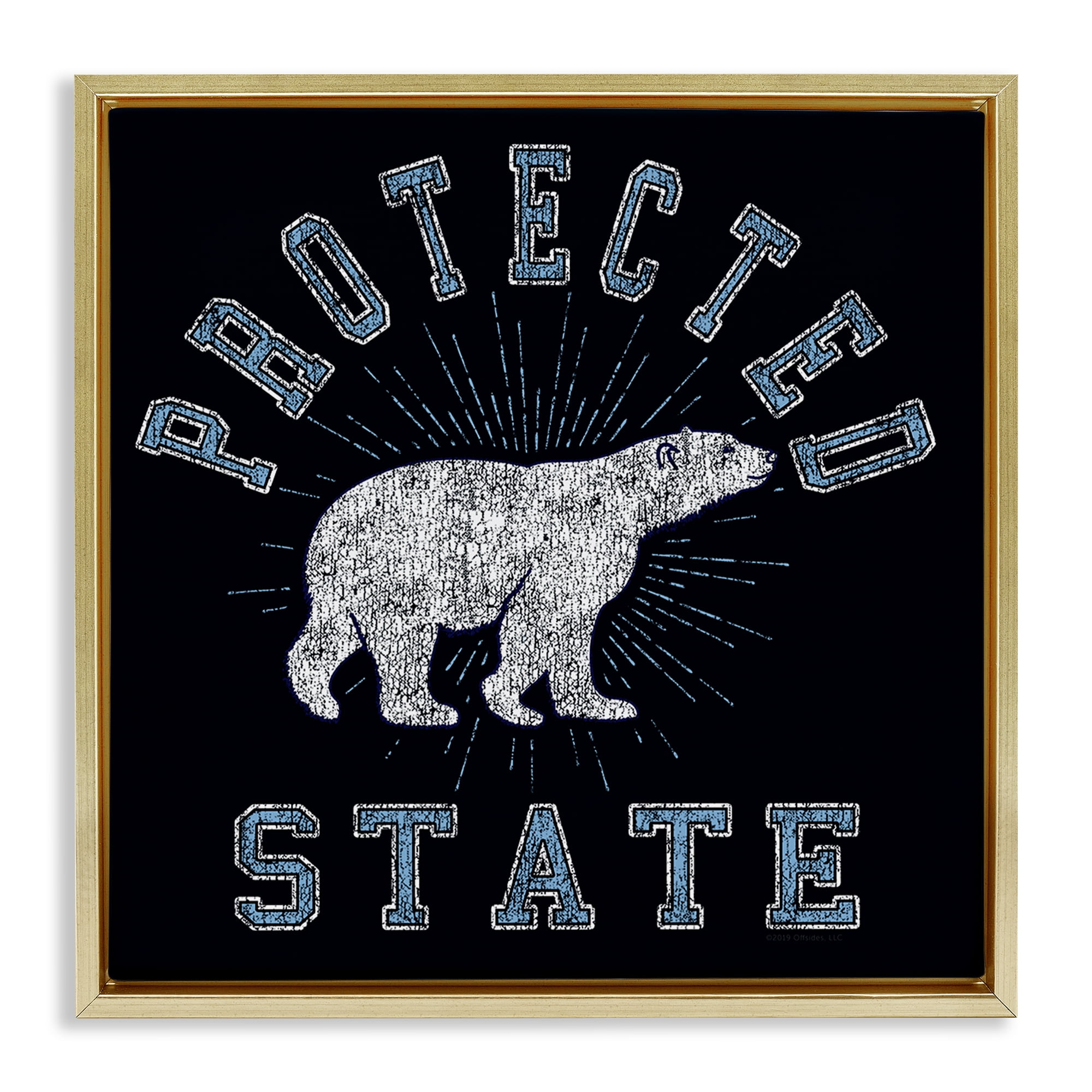 Stupell Industries Polar Bear Protected State Animals Painting Gold Floater Framed Canvas Art Print Wall Art, 18 x 18
