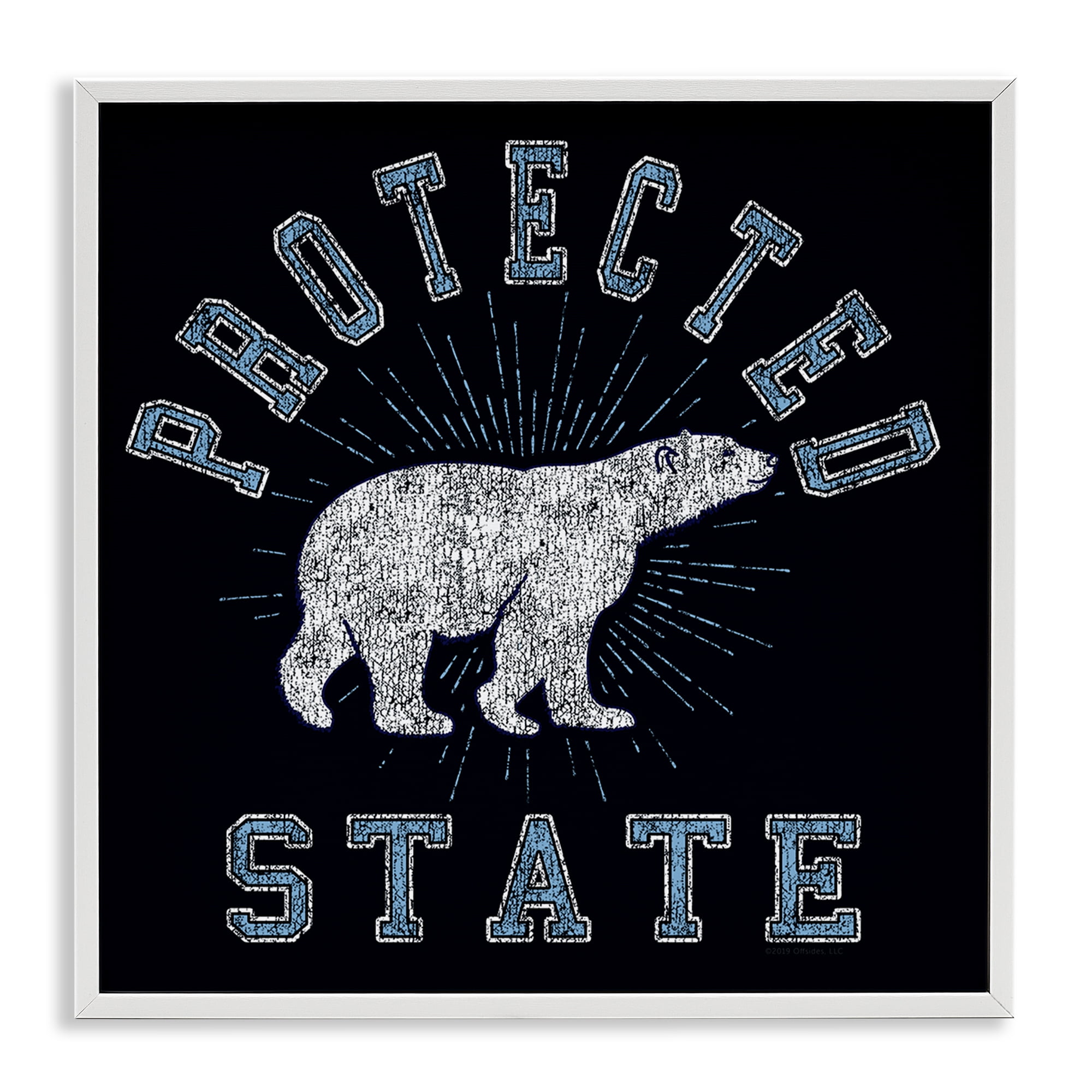 Stupell Industries Polar Bear Protected State Animals Painting White Framed Art Print Wall Art, 12 x 12