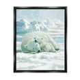 thumbnail image 1 of Stupell Industries Polar Bears Cuddling Snowy Scene Animals & Insects Painting Black Floater Framed Art Print Wall Art, 1 of 6