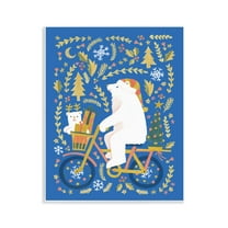 Stupell Industries Polar Bears on Bicycle Animals Painting Unframed Art Print Wall Art, 11 x 14