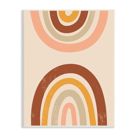 Stupell Industries Polarized Twin Rainbows Distressed Clay Inspired Stripes,10 x 15, Design by Taylor Shannon Designs