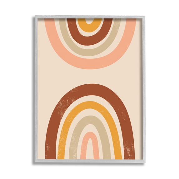 Stupell Industries Polarized Twin Rainbows Distressed Clay Inspired Stripes,11 x 14, Design by Taylor Shannon Designs