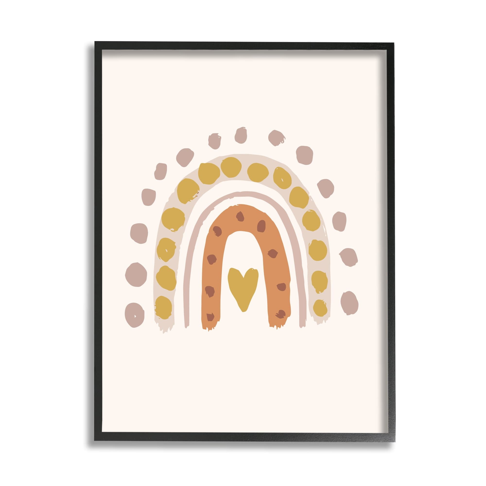Stupell Industries Polka Dot Droplet Rainbow Pink Heart Shape,11 x 14, Design by Caroline Alfreds