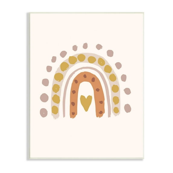 Stupell Industries Polka Dot Droplet Rainbow Pink Heart Shape,13 x 19, Design by Caroline Alfreds