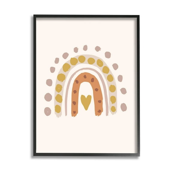 Stupell Industries Polka Dot Droplet Rainbow Pink Heart Shape,24 x 30, Design by Caroline Alfreds