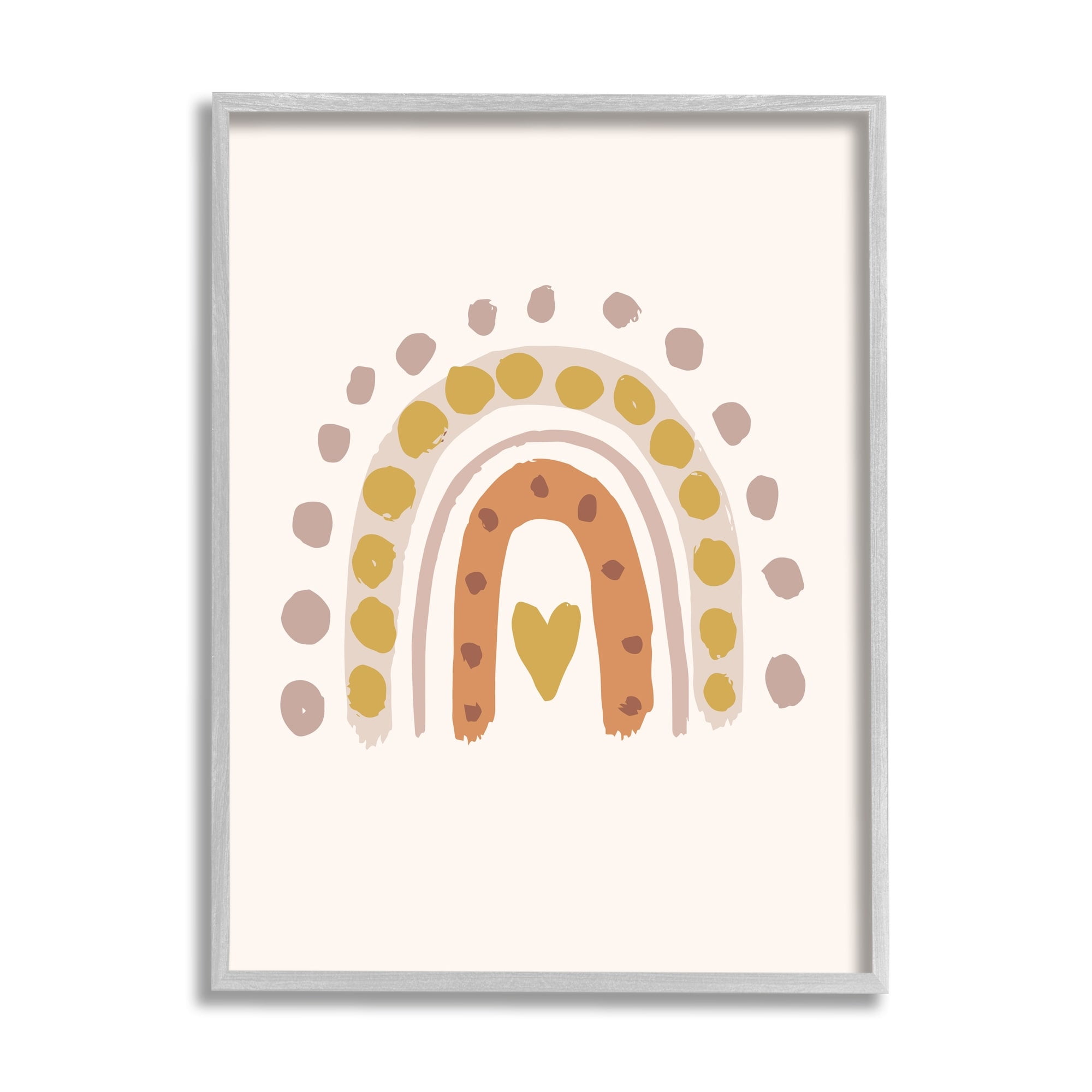 Stupell Industries Polka Dot Droplet Rainbow Pink Heart Shape,24 x 30, Design by Caroline Alfreds