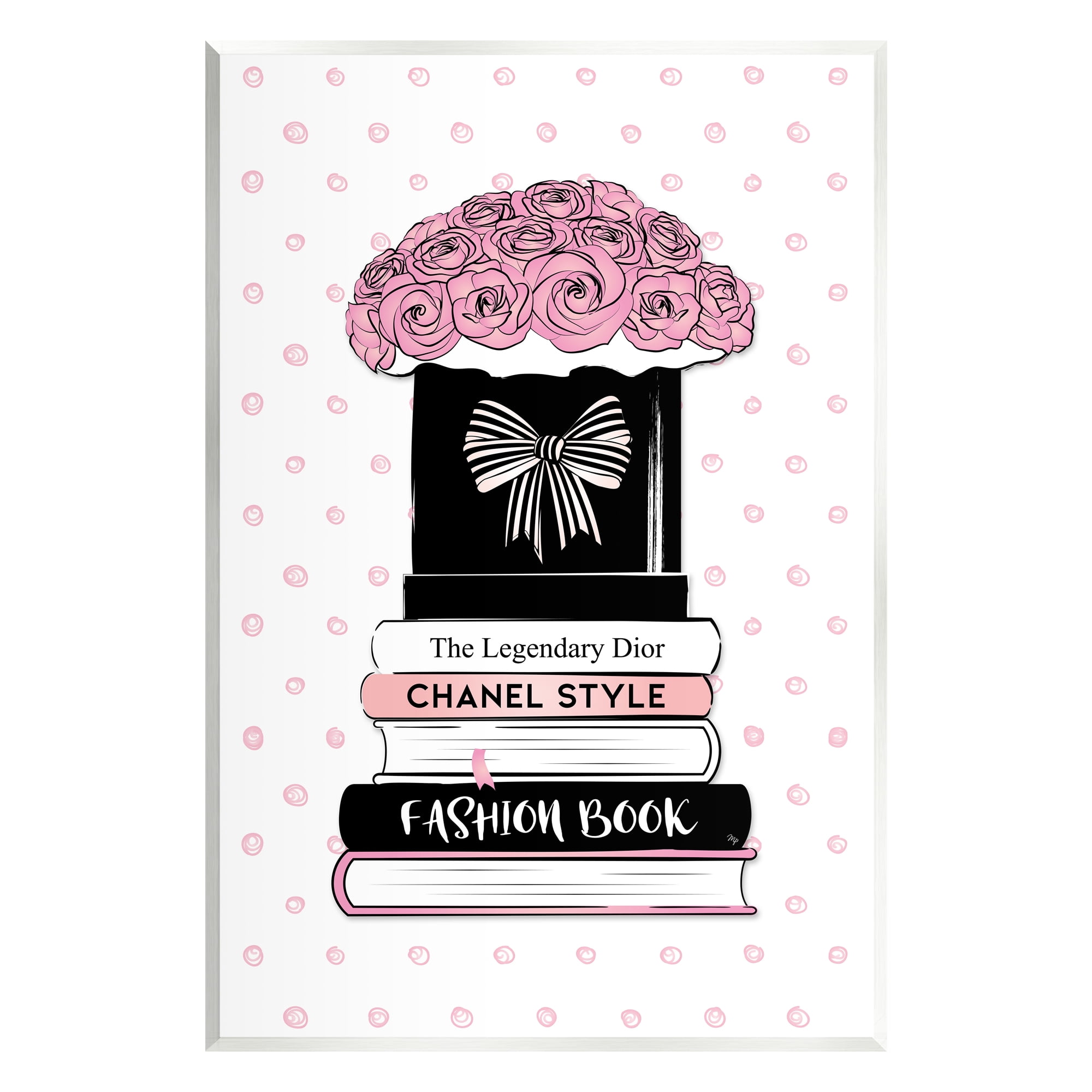 Stupell Industries Polka Dot Fashion Bookstack Beauty & Fashion Painting Unframed Art Print Wall Art, 13 x 19