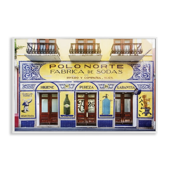 Stupell Industries Polo Norte Storefront White Framed Giclee Art design by Seven Trees Design, 12 x 18