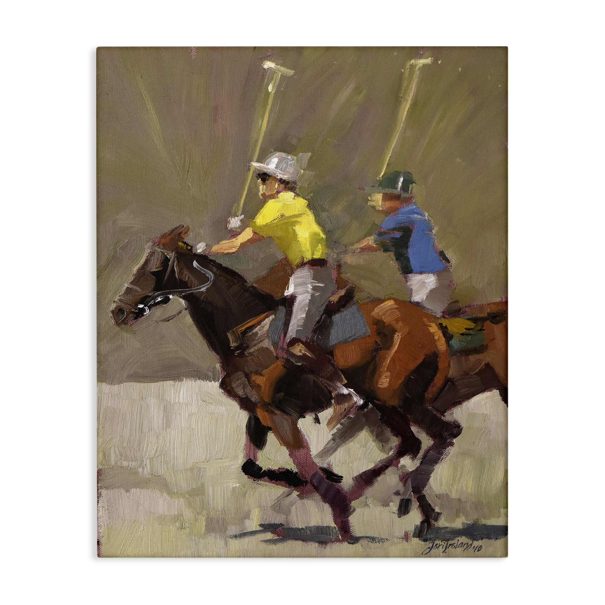 Stupell Industries Polo Player Athletes Sports Painting Wrapped Canvas Art Print Wall Art, 30 x 40