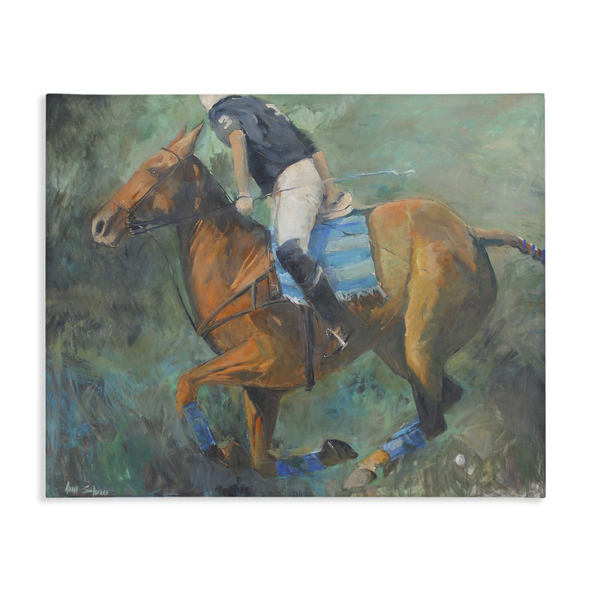 Stupell Industries Polo Rider in Dynamic Motion Canvas Wall Art, design by Jadei Graphics