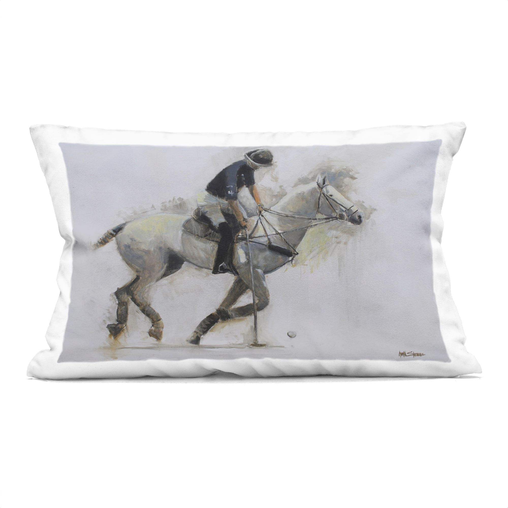 Stupell Industries Polo Rider in Motion Decorative Printed Throw Pillow, design by Jadei Graphics, 14 x 7 x 20