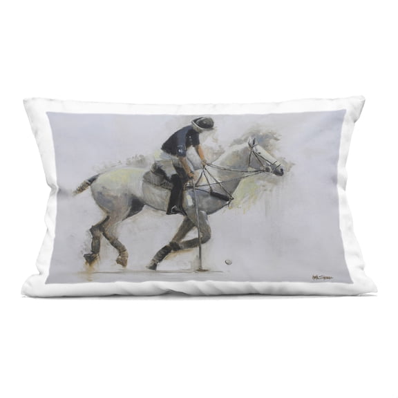Stupell Industries Polo Rider in Motion Decorative Printed Throw Pillow, design by Jadei Graphics, 14 x 7 x 20
