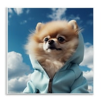 Stupell Industries Pomeranian Dog & Clouds Animals & Insects Painting Unframed Art Print Wall Art, 12 x 12