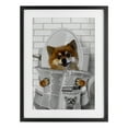 thumbnail image 1 of Stupell Industries Pomeranian Dog on Toilet Black Framed Print Under Glass design by Matthew Piotrowicz, 23 x 17, 1 of 10