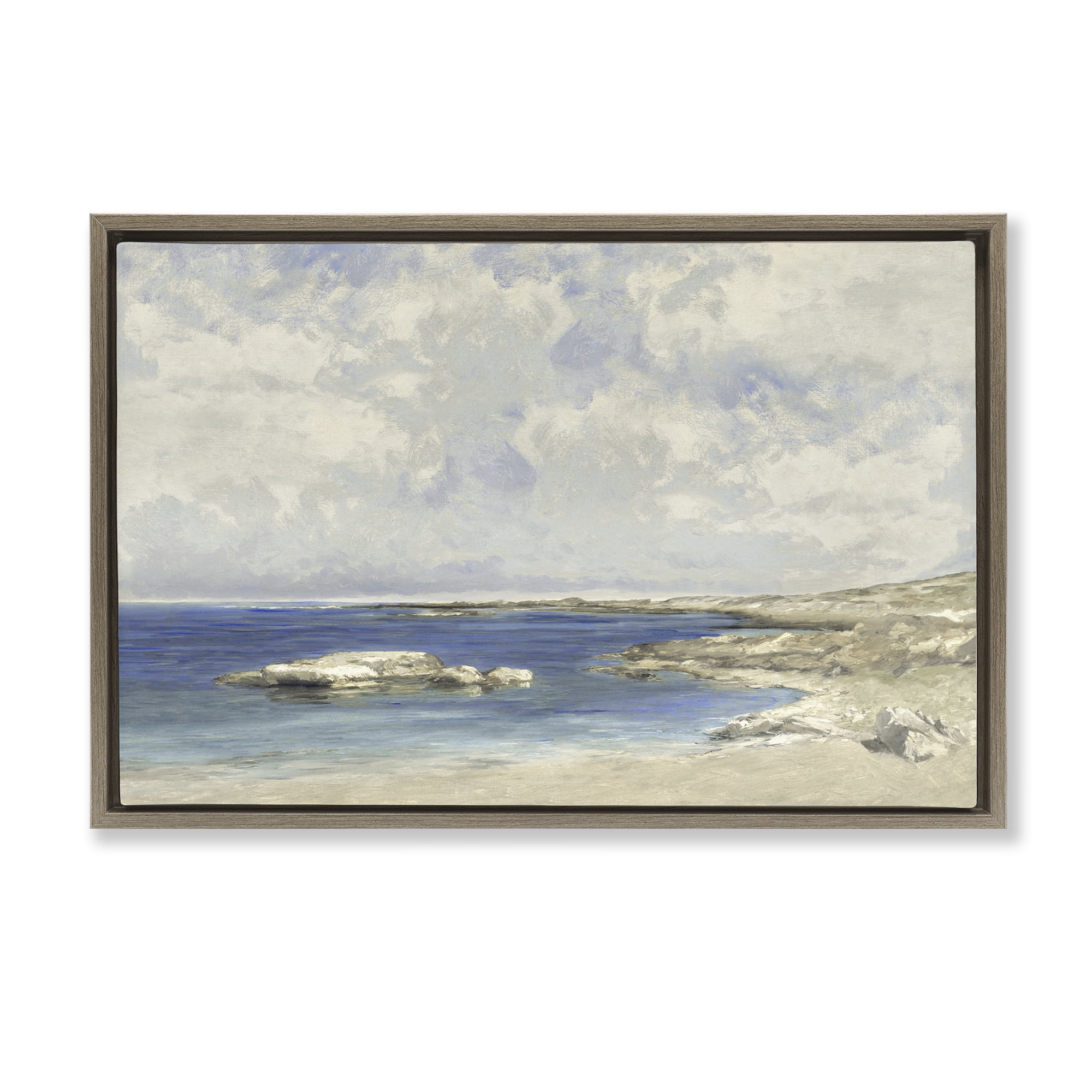 Stupell Industries Pond At Morning Brown Framed Floater Canvas Wall Art, design by Christy McKee