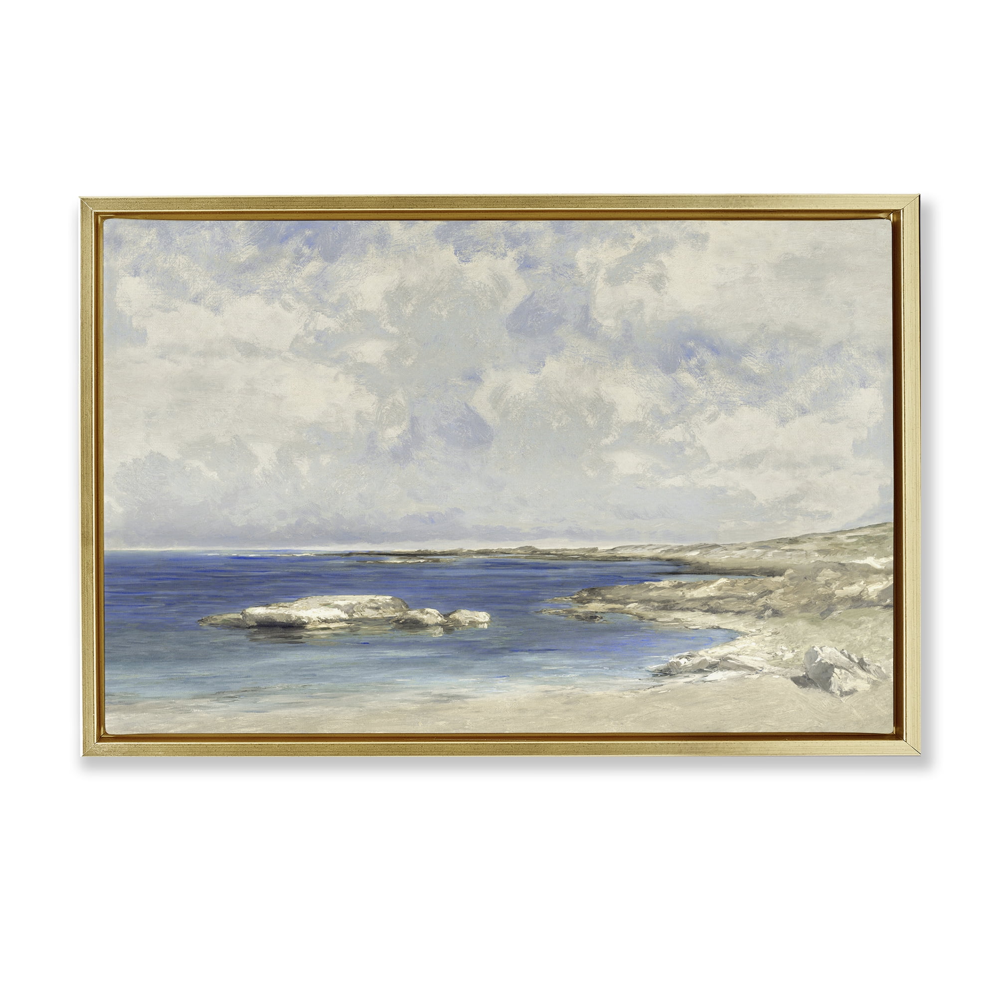 Stupell Industries Pond At Morning Gold Framed Floater Canvas Wall Art, design by Christy McKee