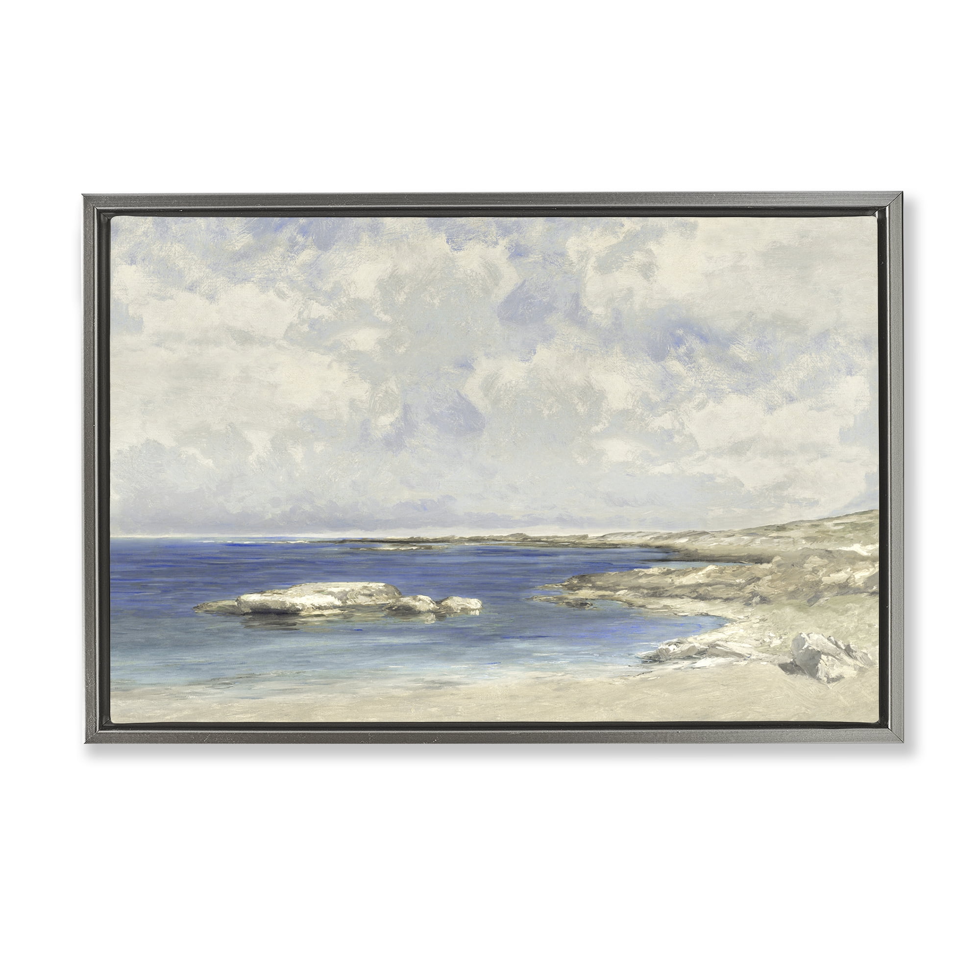 Stupell Industries Pond At Morning Gray Framed Floater Canvas Wall Art, design by Christy McKee