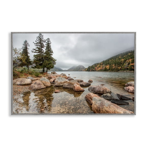 Stupell Industries Pond In The Mountains Gray Framed Giclee Art, design by Jon Evan
