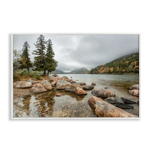 Stupell Industries Pond In The Mountains White Framed Giclee Art, design by Jon Evan