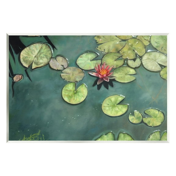 Stupell Industries Pond Lily Lotus Blossom Floating Peaceful Botanicals Painting Unframed Art Print Wall Art, Design by David Stribbling
