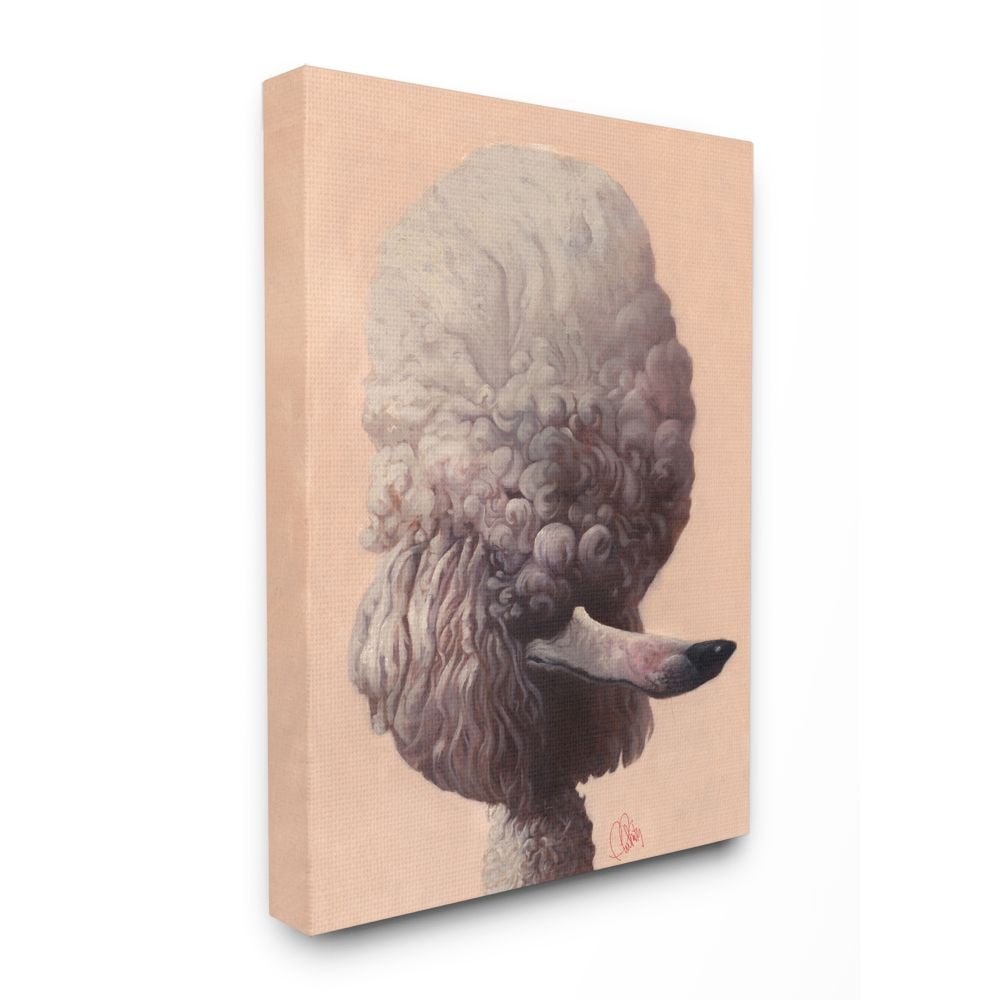 Stupell Industries Poodle Afro Modern Distorted Pet Dog Illustration Canvas Wall Art Design by Thomas Fluharty