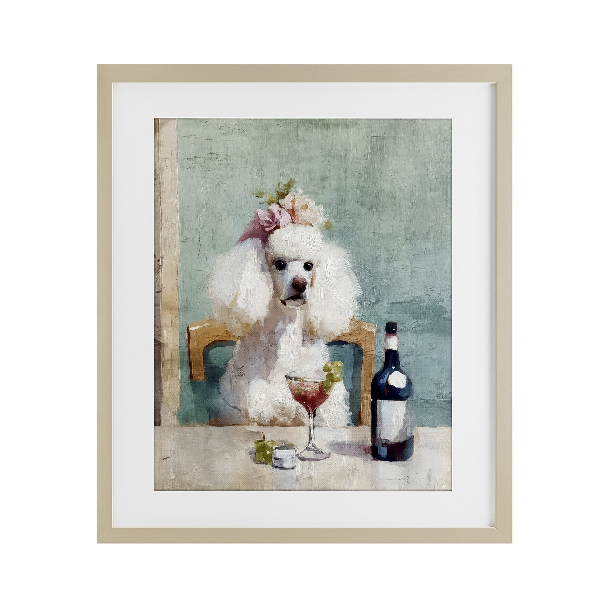 Stupell Industries Poodle At Lunch Birch Framed Print Under Glass, design by Annabelle Hall