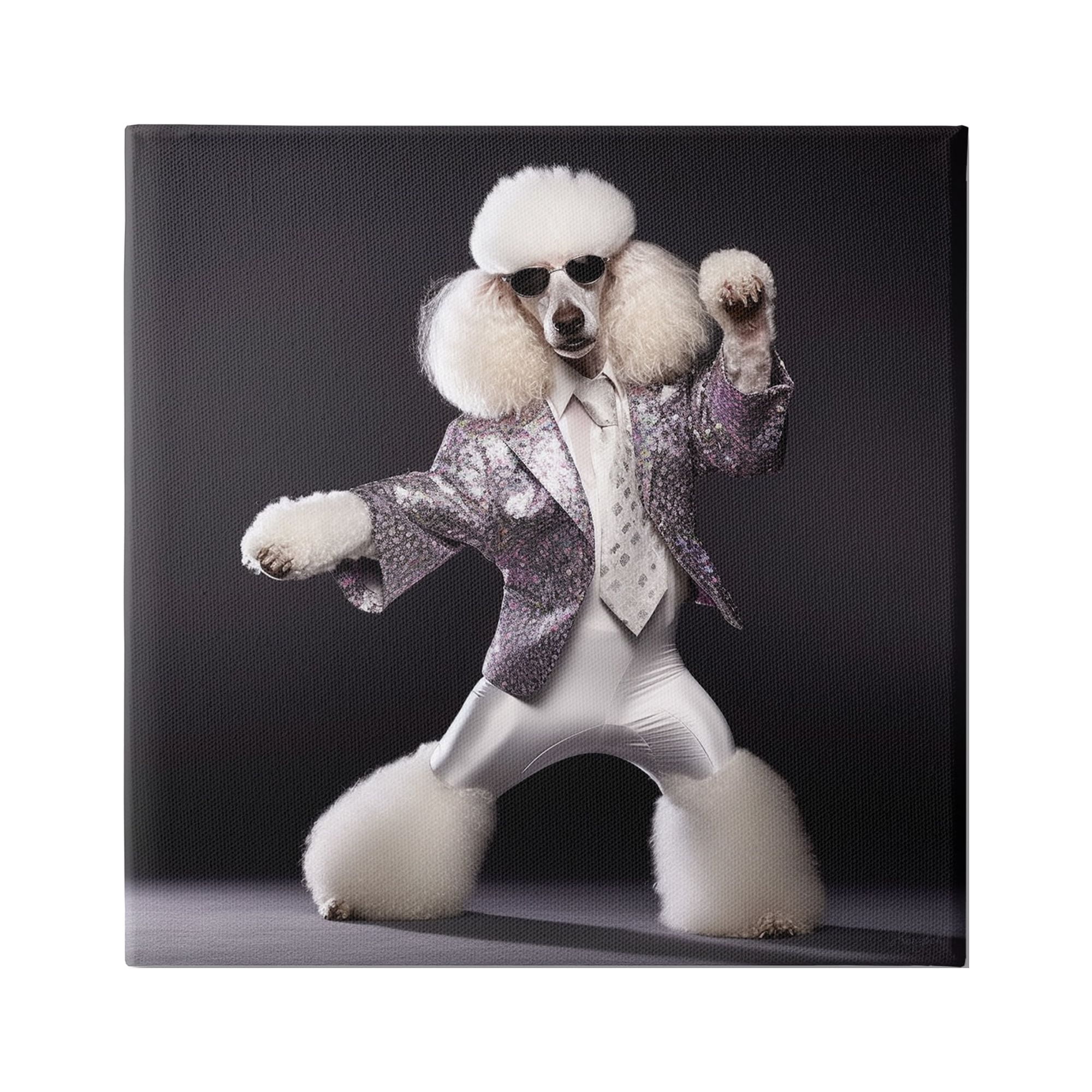 Stupell Industries Poodle Dancing Portrait Animals & Insects Painting Gallery Wrapped Canvas Art Print Wall Art, 24 x 24