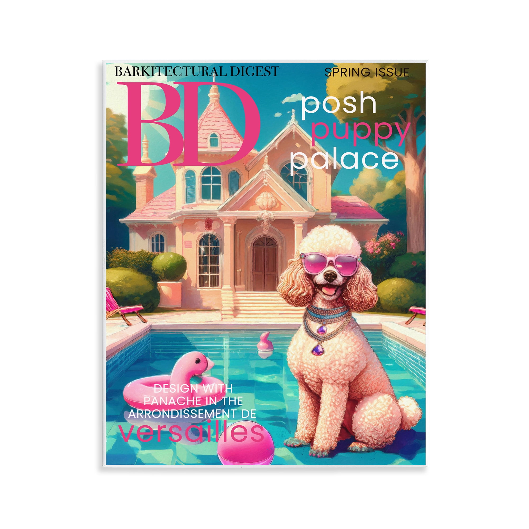 Stupell Industries Poodle Magazine Parody Wall Plaque Art, design by Grotto Studios