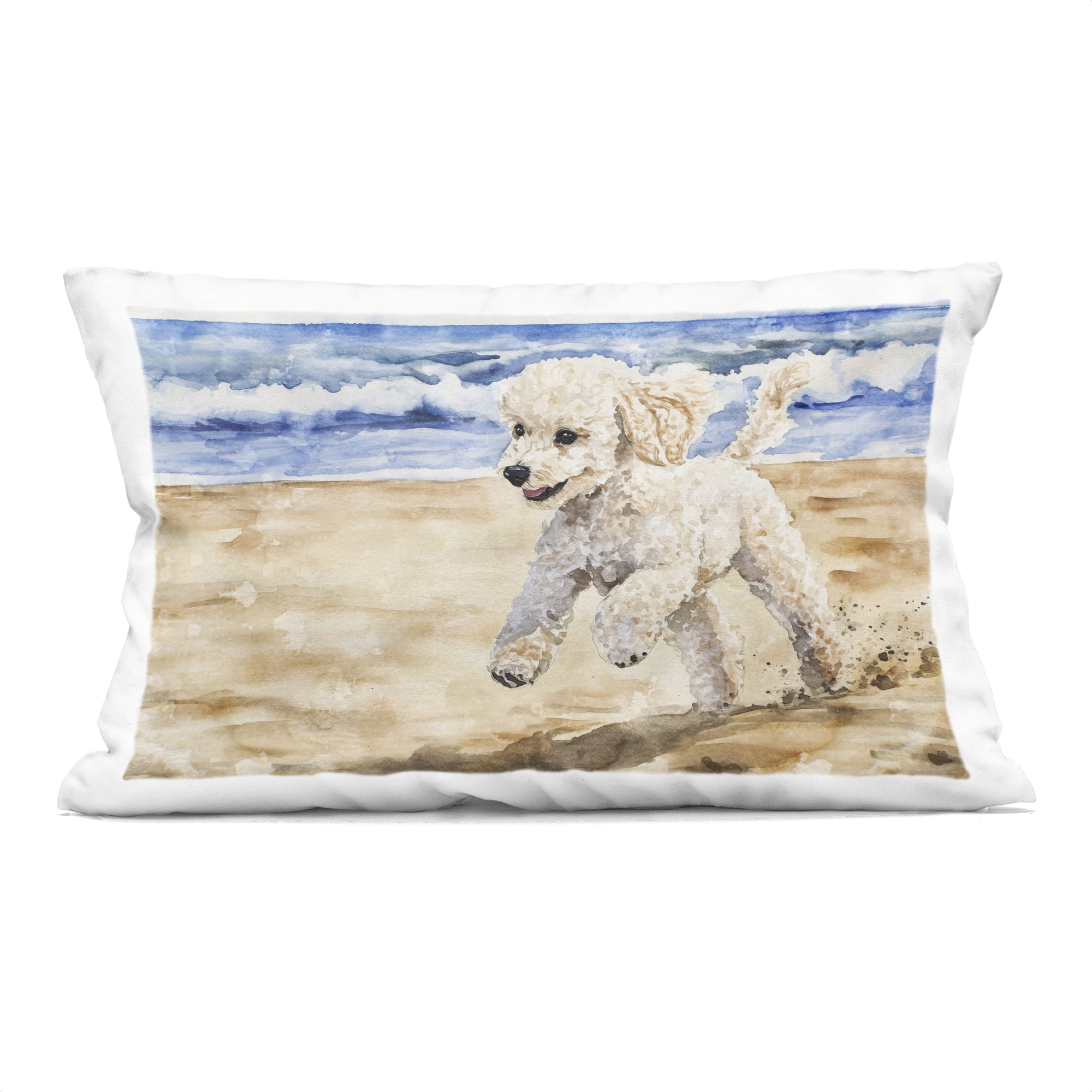 Stupell Industries Poodle's Journey on Beach Decorative Printed Throw Pillow, design by Svetlana Aleynikova