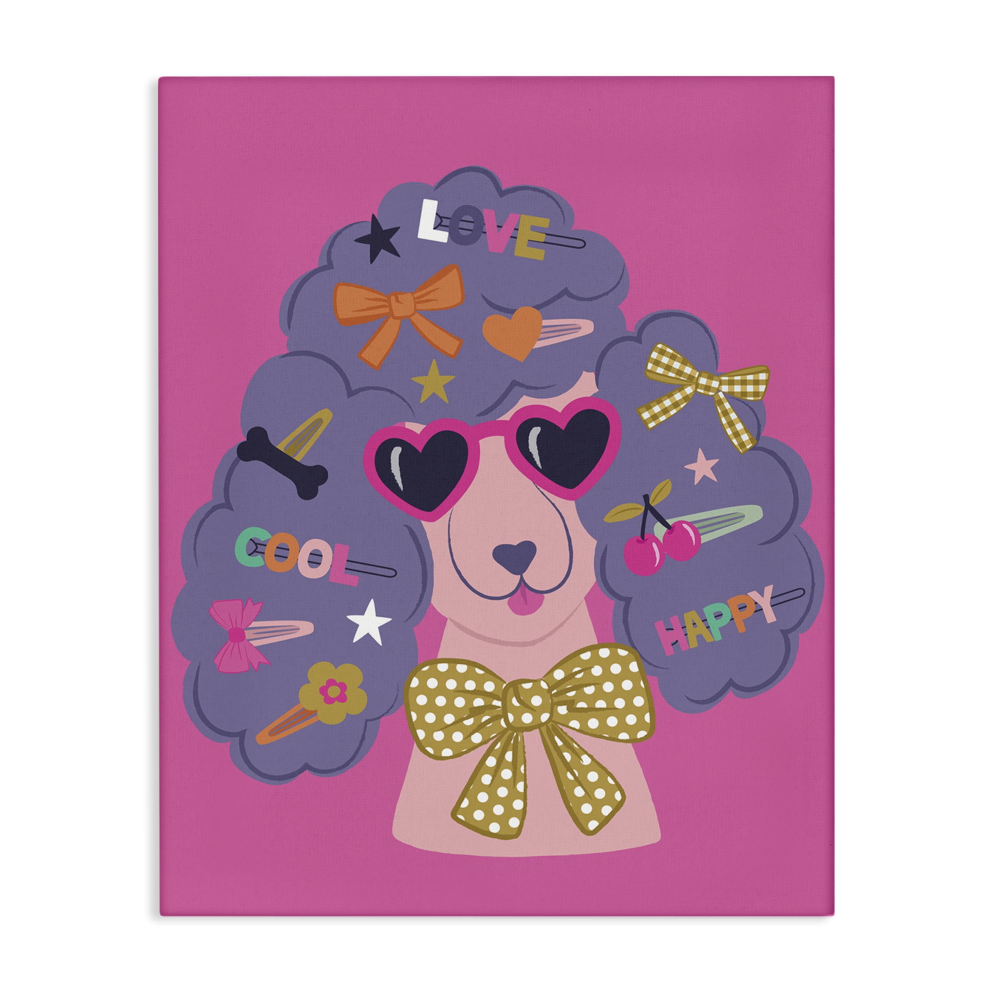 Stupell Industries Poodle with Hair Baubles Animals Painting Wrapped Canvas Art Print Wall Art, 30 x 40