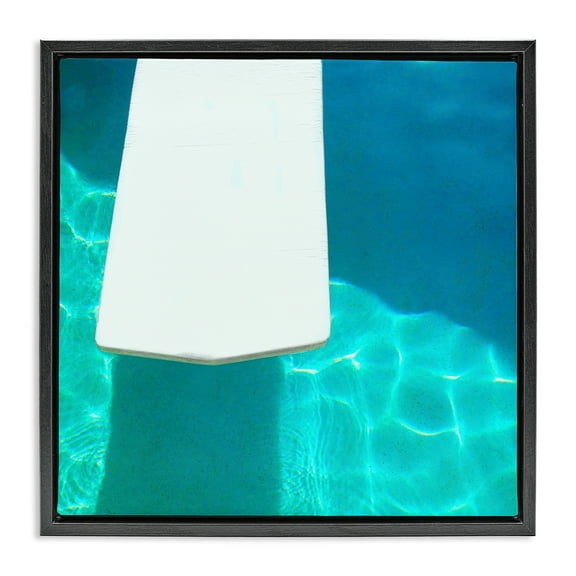 Stupell Industries Pool Diving Board Nautical & Beach Painting Black Floater Framed Canvas Art Print Wall Art, 18 x 18