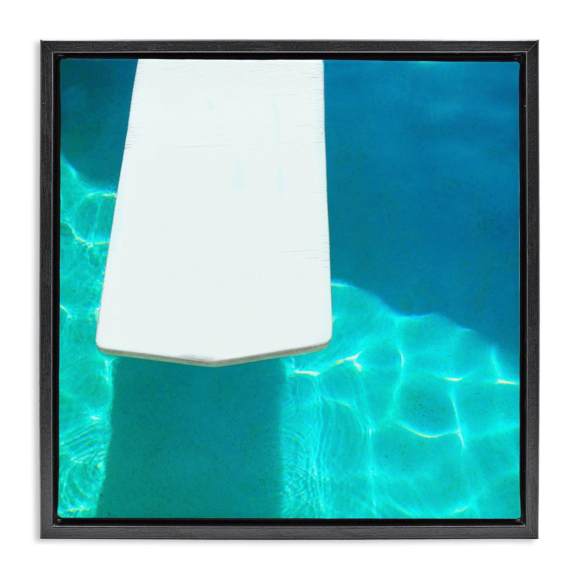 Stupell Industries Pool Diving Board Nautical & Beach Painting Black Floater Framed Canvas Art Print Wall Art, 25 x 25