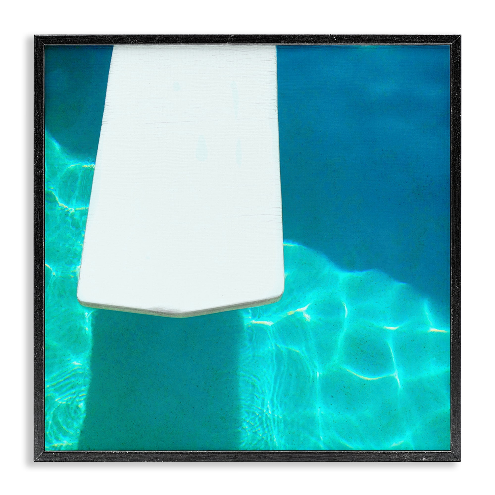 Stupell Industries Pool Diving Board Nautical & Beach Painting Black Framed Art Print Wall Art, 17 x 17