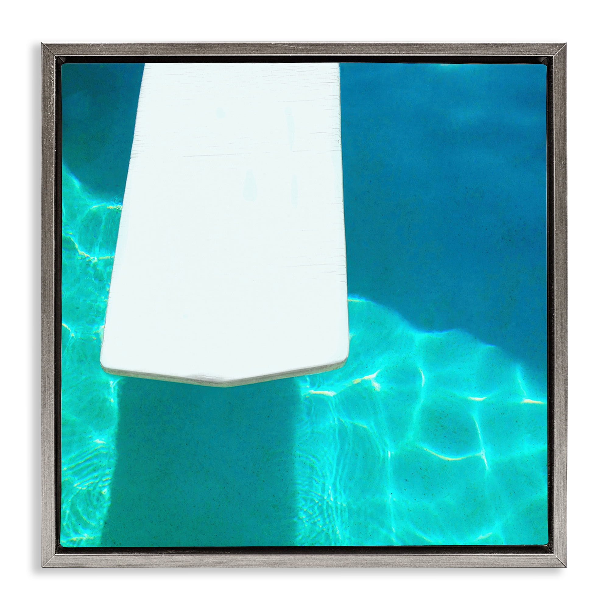 Stupell Industries Pool Diving Board Nautical & Beach Painting Gray Floater Framed Canvas Art Print Wall Art, 25 x 25