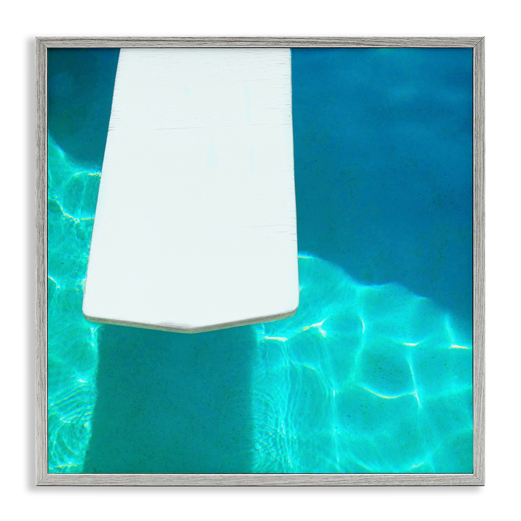 Stupell Industries Pool Diving Board Nautical & Beach Painting Gray Framed Art Print Wall Art, 24 x 24