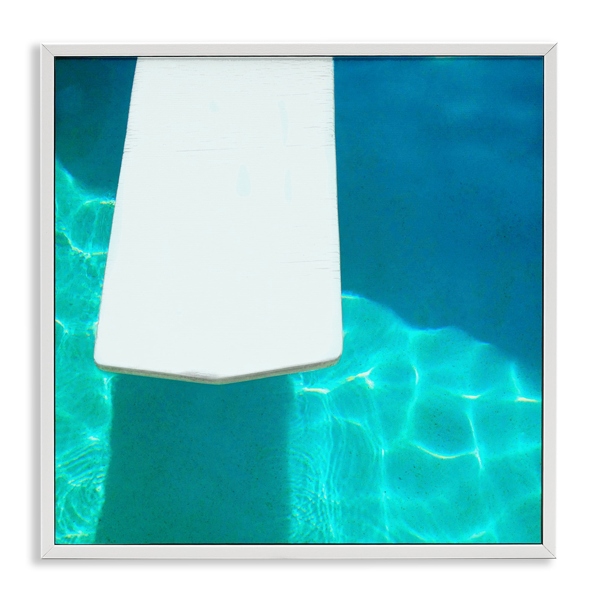 Stupell Industries Pool Diving Board Nautical & Beach Painting White Framed Art Print Wall Art, 12 x 12