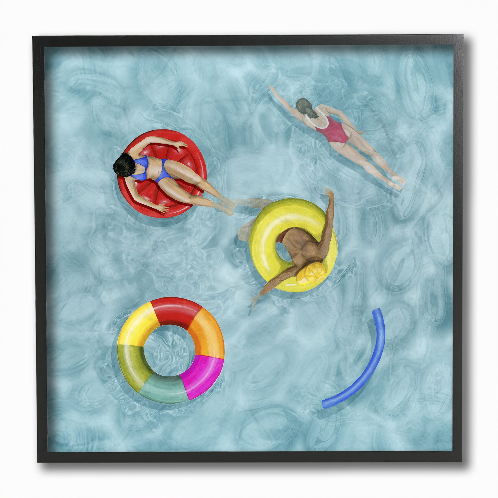 Stupell Industries Pool Floats Swimming Beach Summer Painting Framed Wall Art by Grace Popp