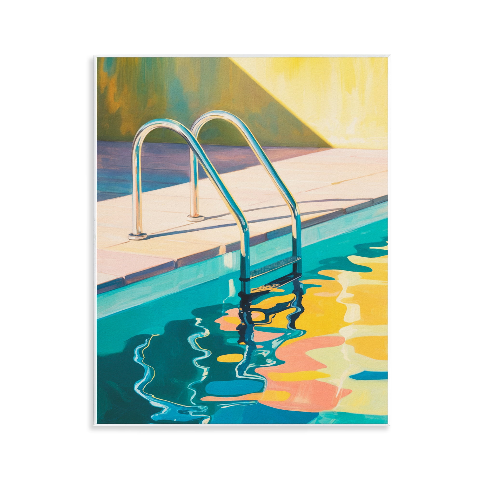 Stupell Industries Pool Ladder At Sunset Wall Plaque Art, design by Andreas Magnusson