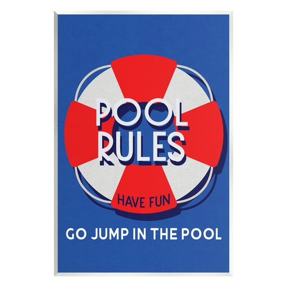 Stupell Industries Pool Rules Nautical Phrase Nature Painting Unframed Art Print Wall Art, 10 x 15