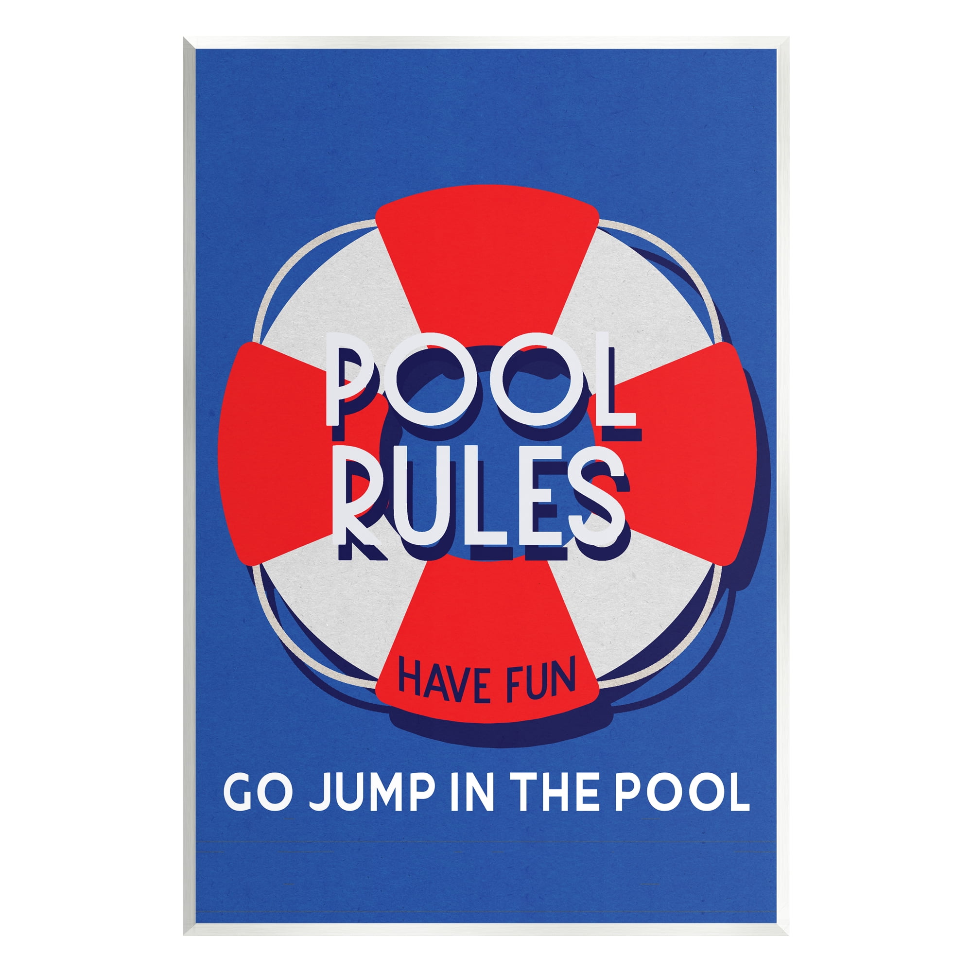 Stupell Industries Pool Rules Nautical Phrase Nature Painting Unframed Art Print Wall Art, 13 x 19