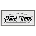 thumbnail image 1 of Stupell Industries Pool Time Summer Phrase Typography Painting Gray Floater Framed Canvas Art Print Wall Art, 31 x 14, 1 of 9