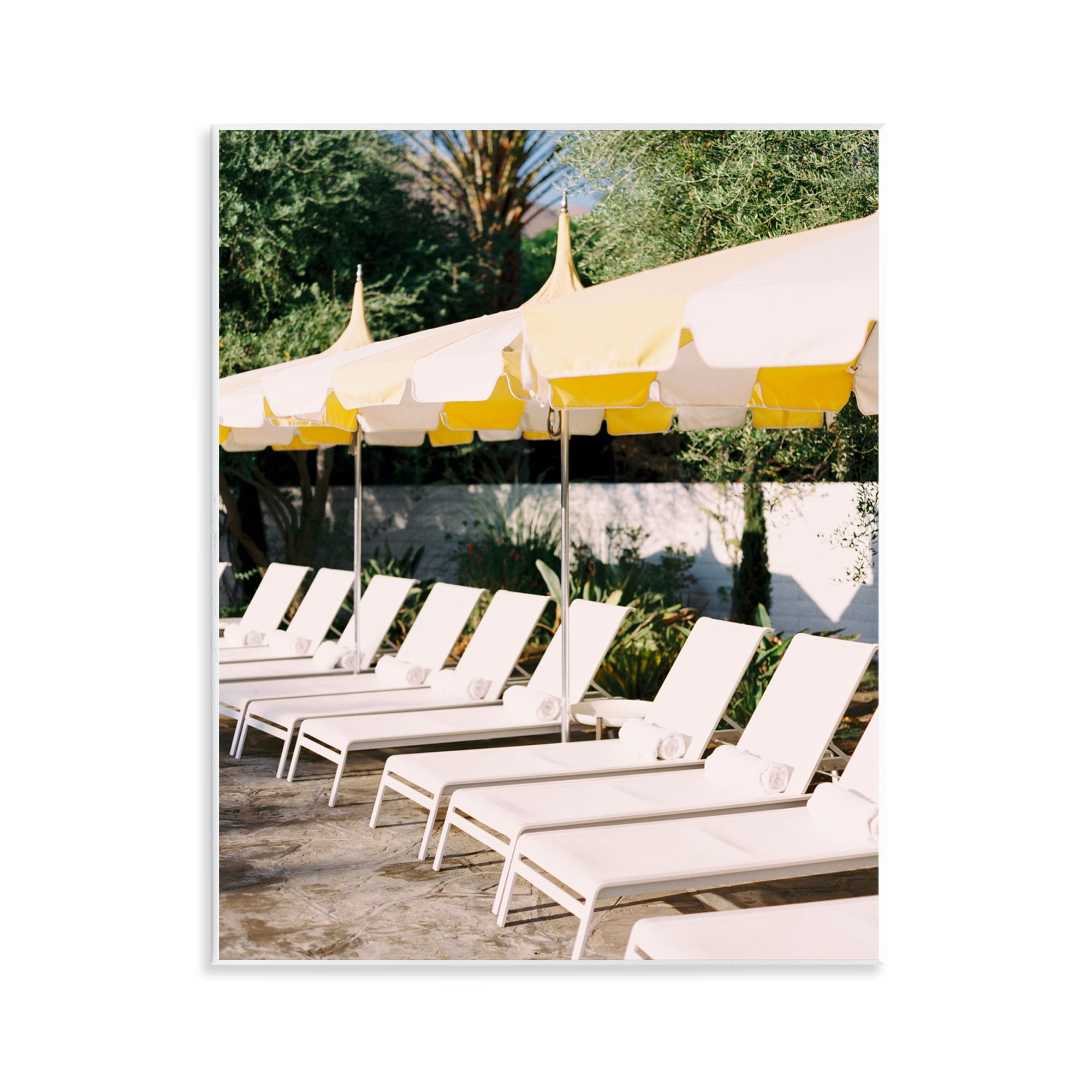 Stupell Industries Poolside Beach Chairs Landscape Photography Unframed Art Print Wall Art, 11 x 14