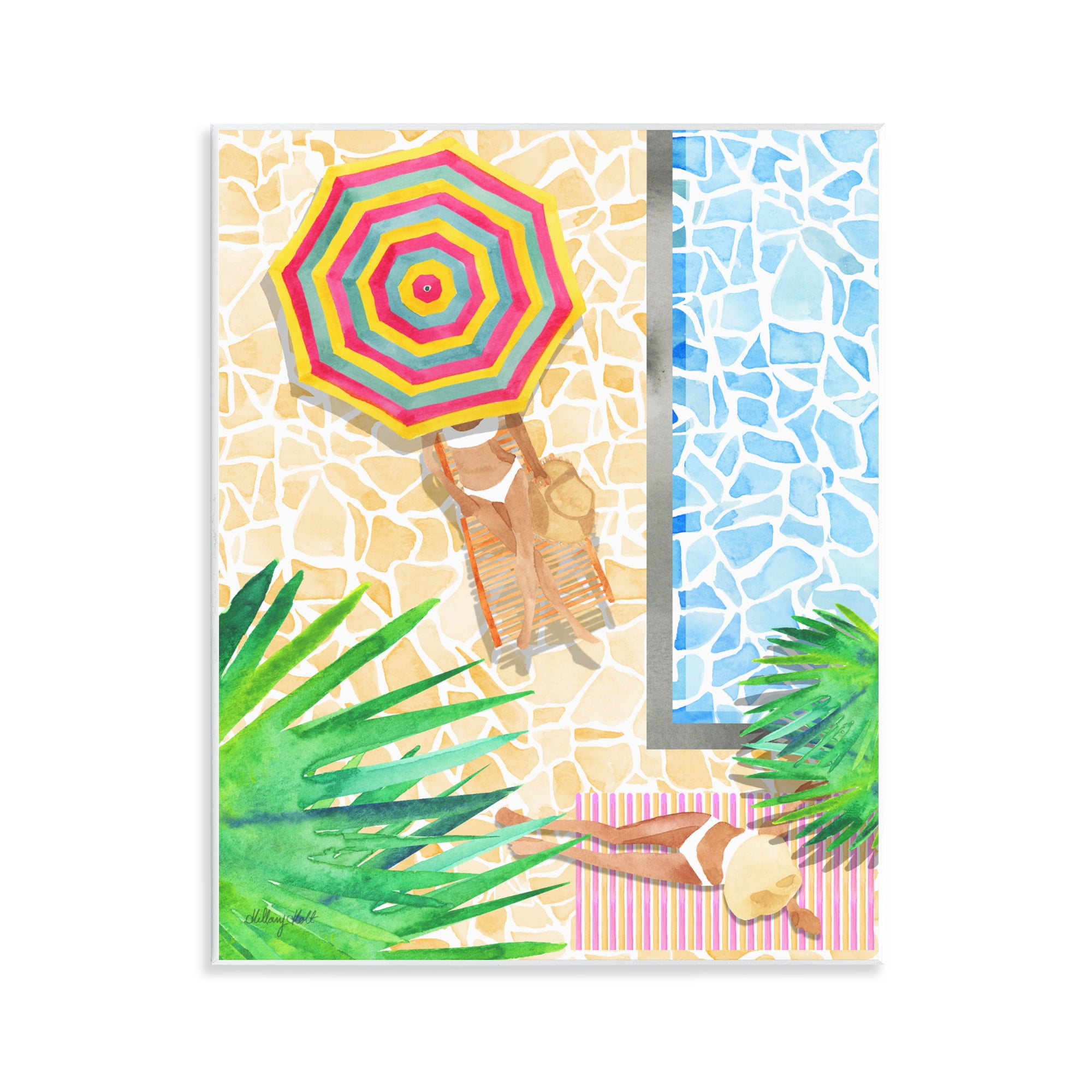 Stupell Industries Poolside Chill Duo Wall Plaque Art, design by Hillary Holt
