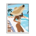 thumbnail image 1 of Stupell Industries Poolside Fashion Glam Pose Large Sun Hat Palms, 16 x 20, Designed by Ziwei Li, 1 of 7