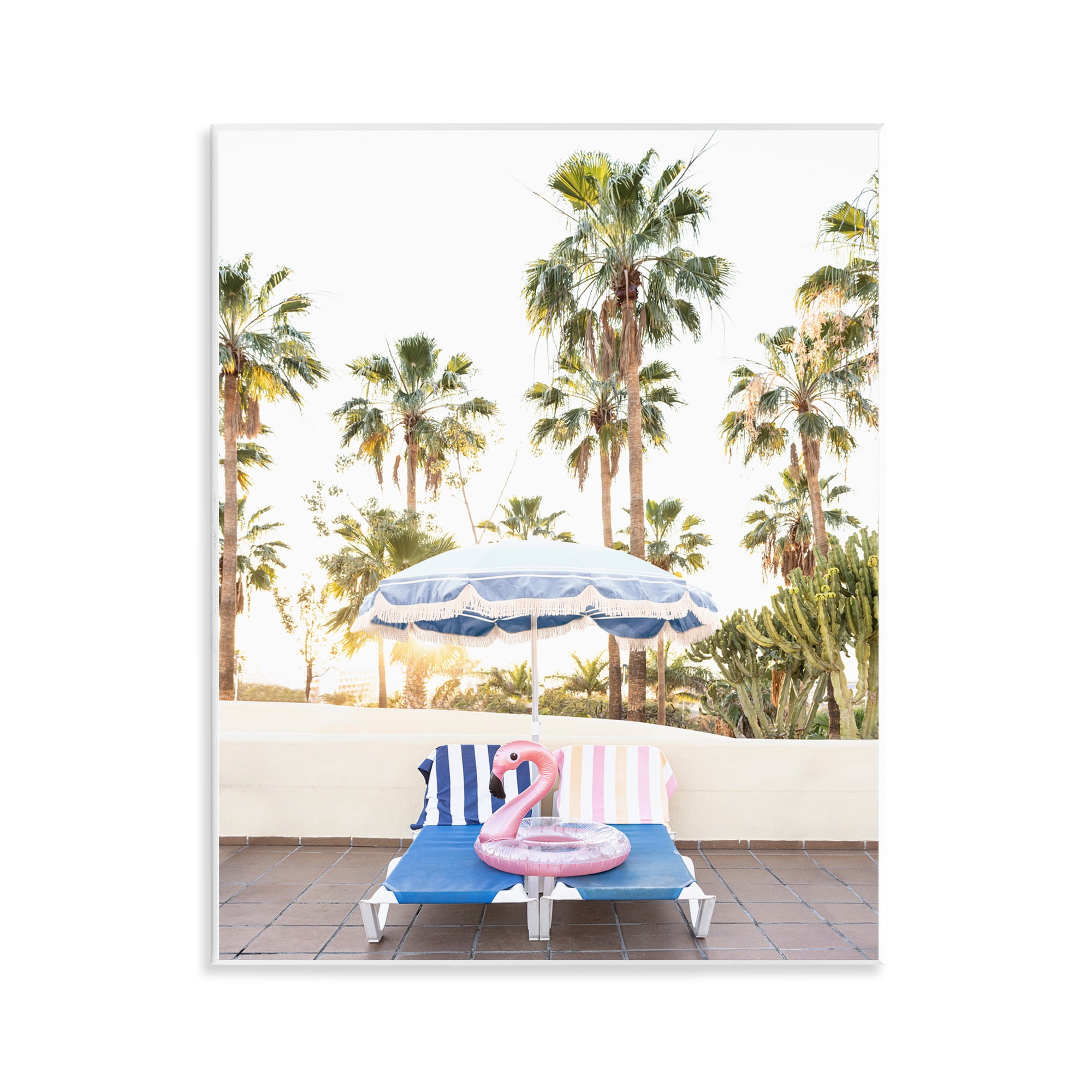 Stupell Industries Poolside Flamingo Float Landscape & Nature Photography Unframed Art Print Wall Art, 11 x 14