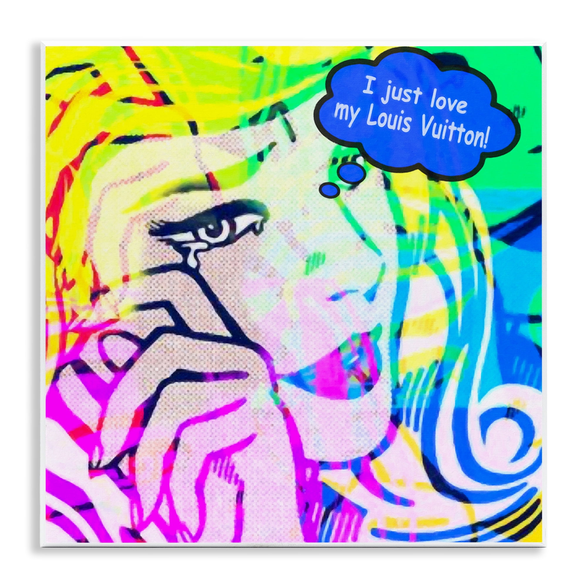 Stupell Industries Pop Comic Style Glam Abstract Painting Unframed Art Print Wall Art, 12 x 12