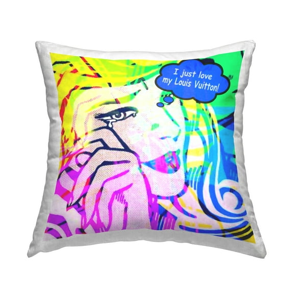Stupell Industries Pop Comic Style Glam Decorative Printed Throw Pillow Design by Graffitee Studios.
