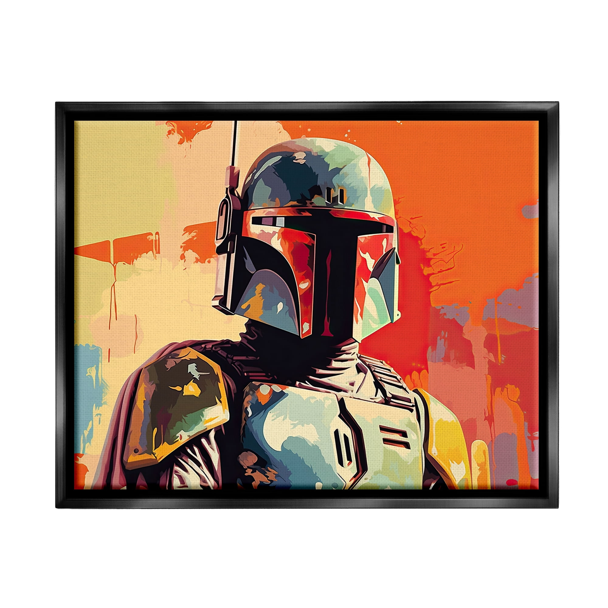Stupell Industries Pop Culture Sci-Fi Man Fairy Tales & Fantasy Painting Black Floater Framed Canvas Art Print Wall Art, 31 x 25