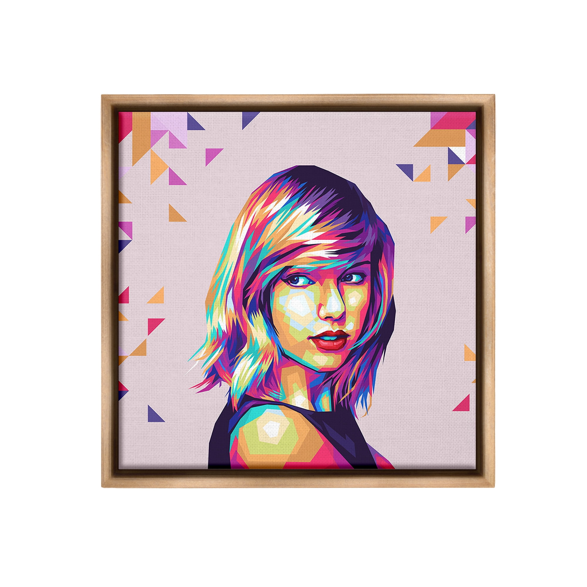Stupell Industries Pop Icon with Pattern Abstract Painting Brown Floater Framed Canvas Art Print Wall Art, 25 x 25